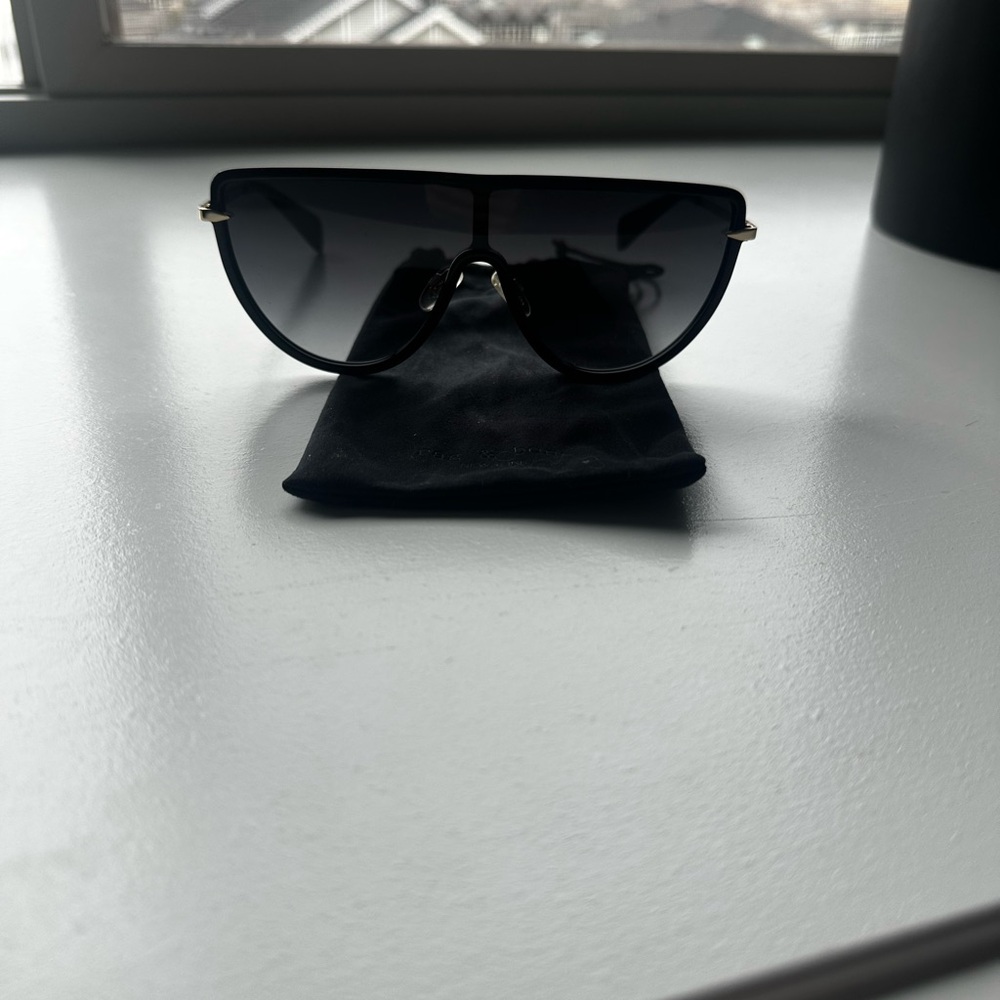 rag & bone Black and Gold Sunglasses